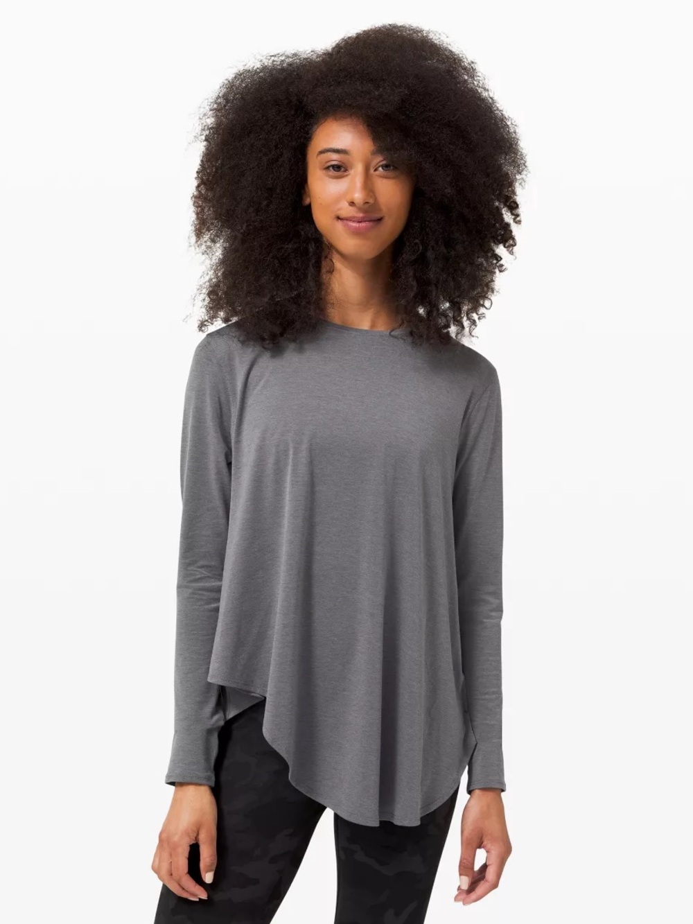 Lululemon Lifted Balance Long Sleeve Tee- gray- medium